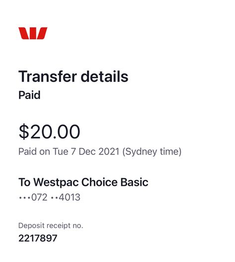 I've made a transfer of $20.00 to Westpac Choice Basic, BSB •••072 Account ••4013 Status: Paid Paid on Tue 7 Dec 2021 (Sydney time) Deposit receipt no. 2217897 Transfer Receipt, Bank Transfer Receipt, Oil Rig Jobs, Money Template, Friendship And Dating, Online Banking, Driving Photography, Money Transfer, Investment Banking