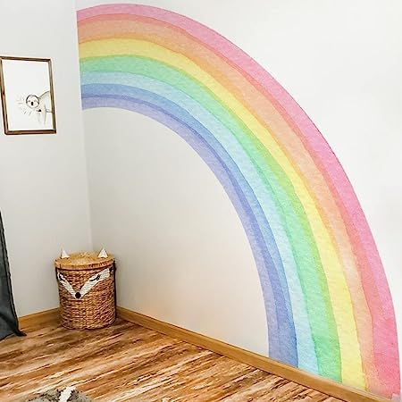 funlife Vinyl Large Rainbow Wall Mural Stickers Peel and Stick Rainbow Wall Mural, Rainbow Decal, Rainbow Wall Decal, Kids Room Wall Decor, Watercolor Rainbow, Kids Wall Decals, Kids Nursery, Kids Room Wall, Rainbow Wall