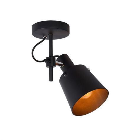 Single Spotlight, Black Lampshade, Spot Plafond, Black Ceiling, Tall Ceilings, Ceiling Spotlights, Direct Lighting, Modern Ceiling, Dimmer Switch