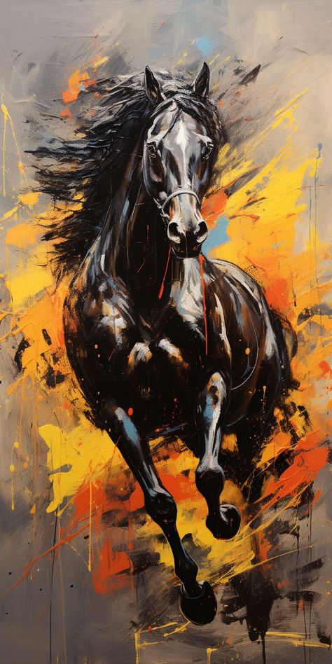 Horse Face Painting, Black Horse Running, Snowman Tattoo, Horse Canvas Painting, Horse Art Drawing, Abstract Horse Painting, Horse Running, Cai Sălbatici, Abstract Horse