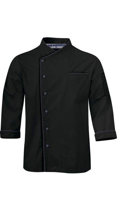 PRICES MAY VARY. Polyester/Viscose Snap closure Machine Wash Culinary Chef Jacket for Men and Women- An ideal Unisex Chef Uniform for Executive Chef, Line Chef and Caterers Poly/Cotton blend- This Poly cotton blended cloth gives you comfort and Cool feel while working in the hot Kitchen with one Chest pocket and one thermometer pocket. This chef jacket with Contrast Piping is available in colours suitable for both men and women chefs which makes it an amazing gift for chefs. Easy machine wash th Black Chef Uniform, Chefs Uniform Design, Chefs Jacket Design, Chef Uniform Design Men, Chefs Uniform, Chef Coat Design, Chef Jackets Design, Kitchen Uniform, Chefs Jacket