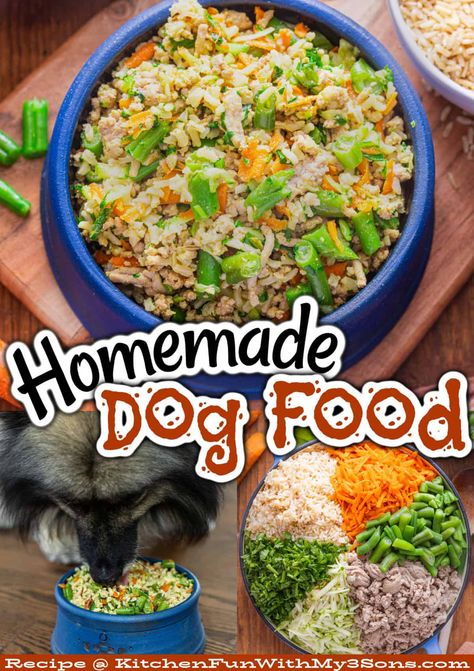 With this Homemade Dog Food, you can ensure that your canine companion is always enjoying a healthy meal. It’s made with real and fresh ingredients that they will love. Making Fresh Dog Food, Homemade Dog Meals, Homemade Dog Food Recipes Vet Approved, Fresh Dog Food, Doggy Treats, Make Dog Food, Doggie Treats, Dogs Recipes, Food Homemade