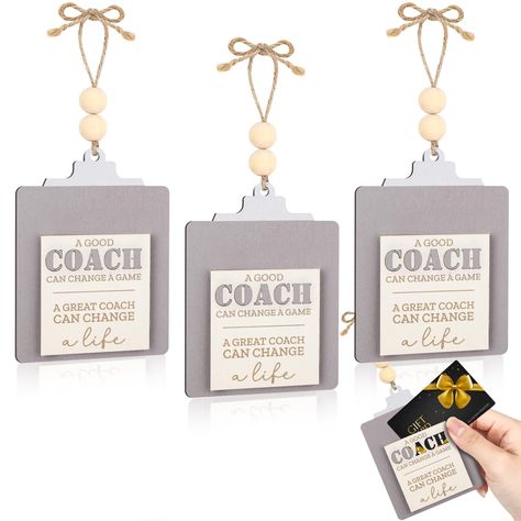 PRICES MAY VARY. Classic Design: this gift card holder for coach is crafted from durable wooden material, lightweight but strong, reliable, safe, not easy to deform or break, not easy to deform or break and emits no unpleasant smell, ensuring long lasting use; The size of 4.72 x 3.46 inches/ 12 x 8.8 cm makes it fit most standard gift cards, easy to keep in your bag or pocket Package Includes: you will receive 4 pcs thanks coach appreciation gifts sets, including 4 wooden card organizer with twi Football Coach Gift Ideas, Coach Appreciation, Coach Appreciation Gifts, Cheer Coach Gifts, Gifts Sets, Cards Easy, Cheer Coach, Cheer Coaches, Wooden Cards