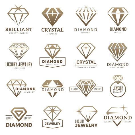 Premium Vector | Diamond logo. Stylizes gemstones royal luxury symbols with jewellery recent vector templates. Gemstone jewelry, jewel and brilliant, diamond decoration illustration Jewelry Template Design, Jewellery Logo Design, Gemstone Logo, Gem Logo, Jewel Logo, Jewellery Logo, Decoration Illustration, Jewelry Template, Jewelry Logo Design