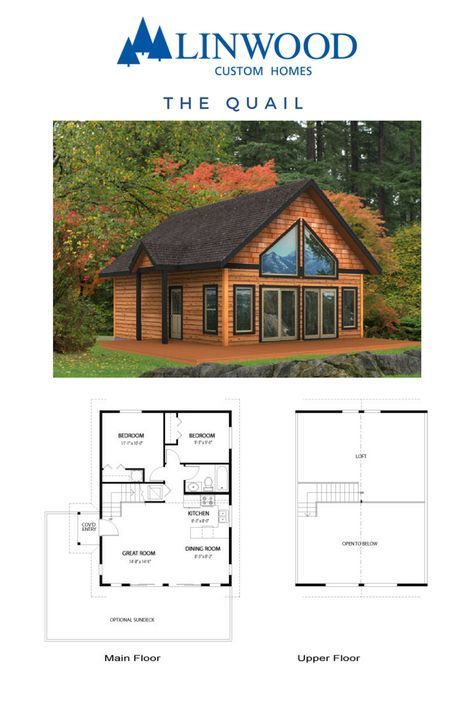 Cabin With Loft, Linwood Homes, Casas Country, Wohne Im Tiny House, Plan Chalet, Small Cabin Plans, House Plan With Loft, Small Basement, Cabin Floor Plans