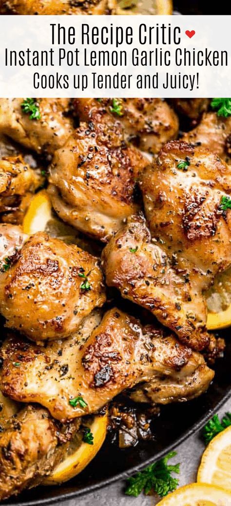 Garlic Chicken Recipes Instant Pot, Chicken Things Instant Pot, Garlic Butter Chicken Instant Pot, Lemon Garlic Chicken Instant Pot, Chicken Bouillon Recipe Meals, Instapot Chicken Legs Recipes, Cooking Chicken In Instant Pot, Chicken Breast Pressure Cooker, Ninja Pressure Cooker Recipes