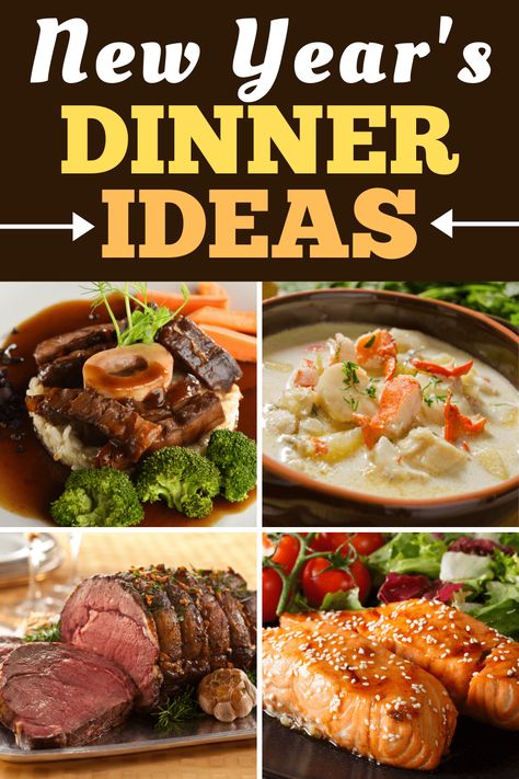 Newyears Food Idea, Healthy New Years Eve Dinner, Easy Nye Dinner, New Years Eve Supper Ideas, New Year’s Day Meal Ideas, New Year's Eve Dinner Ideas, Nye Dinner Ideas For Two, New Years Eve Menu Ideas Dinners, New Year’s Day Food Ideas