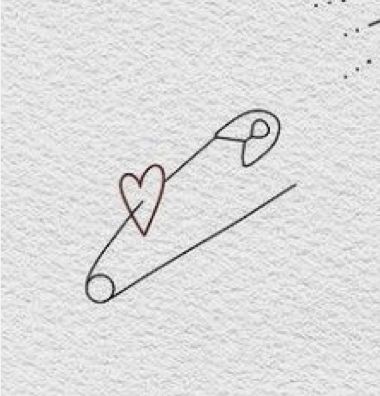 Pin With Hearts Tattoo, Safety Pin Through Heart Tattoo, Safety Pin Heart Tattoo Meaning, Paperclip Heart Tattoo, Safety Pin Doodle, Safety Pin With Heart Tattoo, Safety Pin Tattoo Ideas, Paper Clip Tattoo, Safety Pin Drawing