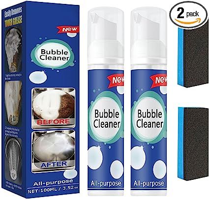 Amazon ❤ CROOT 2PCS Bubble Cleaner Foam，All-Purpose Bubble Cleaner Spray, Foam Cleaner All Purpose Heavy Duty, Kitchen Bubble Cleaner Spray with 2 Brush Bubble Cleaner, Kitchen Degreaser, Stain Remover Spray, Remove Oil Stains, Clean Pots, Oil Stain, Kitchen Surfaces, Kitchen Cleaner, Power Clean