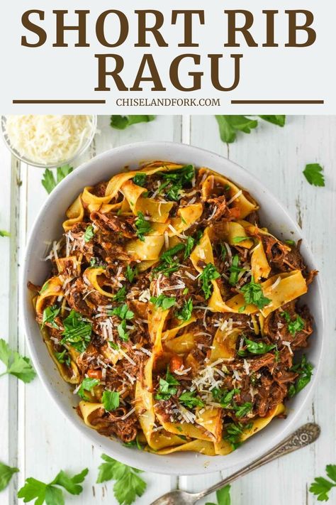 Short Rib Pappardelle, Beef Short Rib Ragu, Beef Ragu Recipe, Short Rib Ragu, Beef Short Rib Recipes, Beef Ragu, Ragu Recipe, Roasted Tomato Sauce, Short Rib