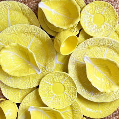 Cabbage Plates, Cabbage Ware, Cabbage Leaves, Leaf Plates, Dinner Service, Retro Kitchen, Hollywood Regency, Lettuce, Tea Time