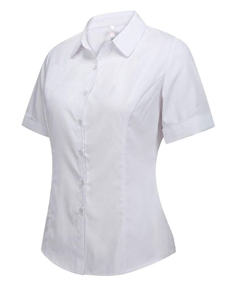 PRICES MAY VARY. 95% Cotton, 5% Spandex Button closure Machine Wash Lightweight, breathable, durable, stretchy, soft and comfortable material. Classic simple summer professional workwear shirt with Button front. Slim fit style, Suit for business,office, professional, meeting, daily or casual. Front and back detail stitching,A wardrobe staple, Stretch formal shirt. Machine Wash / Low heat /Do not bleach Women Shirt Collar Shirts Women, The Office Shirts, Blouse Price, Tailored Shorts, Basic Shirts, Tailored Shirts, Blouse Online, Formal Shirts, Work Shirts