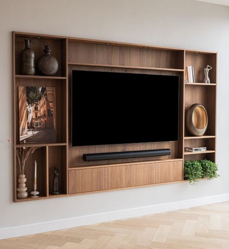 Entertainment Center Elegance Wall Unit Design Tv Wall Decor Living Room, Built In Tv Wall Unit, Tv Regal, Tv Built In, Wall Unit Designs, Feature Wall Living Room, Built In Shelves Living Room, Living Room Wall Units, Modern Tv Wall