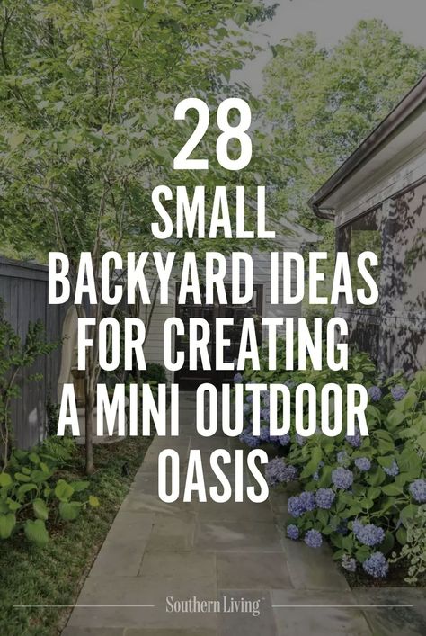 Southerners all know that smaller spaces are oftentimes the ones that are most ripe with potential. With these ideas, small backyards are full of promise. #backyard #backyardideas #southernliving #smallyard #smallbackyard Calming Backyard Ideas, Brick Backyard Landscaping, Private Small Backyard, Landscaping Ideas Around Patio, Small Outside Seating Area Ideas, Small Back Year Ideas, Backyard Garden Inspiration Small Spaces, Small Lush Backyard, Backyard Deck Landscaping Ideas