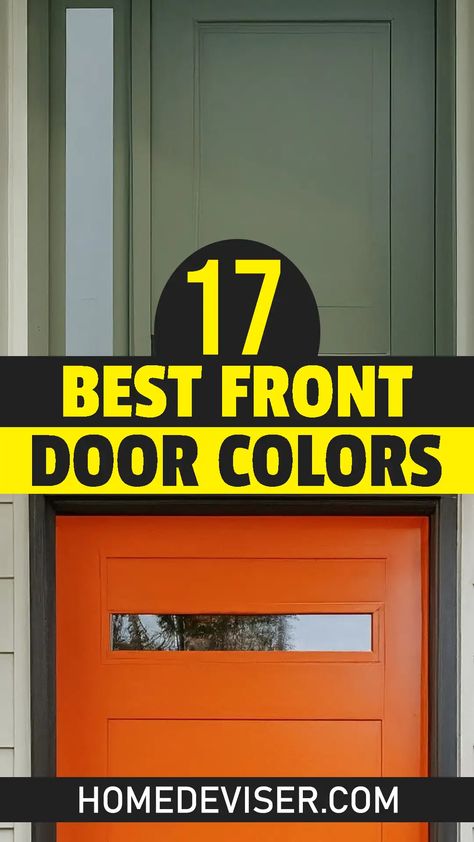 17 Best Front Door Paint Colors for 2024 - Home Deviser Orange House Exterior, Best Front Door Paint Colors, Best Front Door Paint, Brick House Front Door Colors, Bold Front Door Colors, House Doors Colors, Bold Front Door, Bright Front Doors, Exterior Front Door Colors