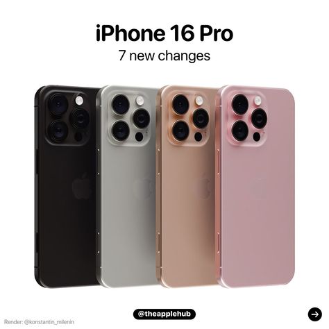 These are seven new changes coming with the iPhone 16 Pro and iPhone 16 Pro Max! Is it worth the upgrade? Iphone 16 Pro Aesthetic, Iphone 16 Pro Max Colors, Iphone 16 Pro Max 2023, 16 Pro Max Iphone, 15 Pro Max Iphone, Money Design Art, Apple Gadgets Iphone, Blackberry Keyone, Carabao Cup