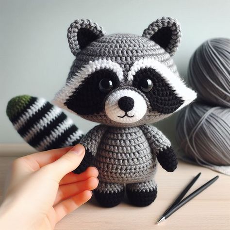 Crochet Raccoon Amigurumi Pattern Crochet Patterns Raccoon, Crochet Racoon Amigurumi Free Pattern, Crochet Shapes Amigurumi, Racoon Amigurumi Free Pattern, Amigurumi Raccoon Free Pattern, Free Raccoon Crochet Pattern, Racoon Crochet Pattern Free, Crochet Raccoon Free Pattern, Crochet Racoon Pattern Free