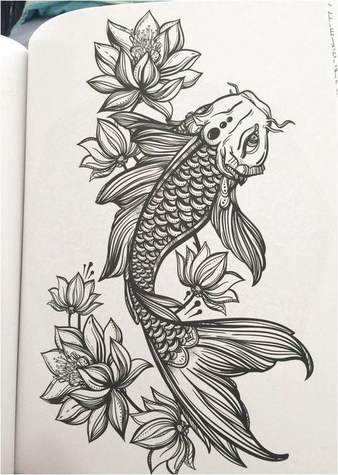 220+ Pisces Tattoos Designs (2020) Horoscope Zodiac Signs & Symbols Fish And Flowers, Tattoo Koi, Tattoo Painting, Koi Fish Drawing, Polynesian Tattoos, Kunst Tattoos, Pisces Tattoos, Koi Tattoo, Japanese Fish