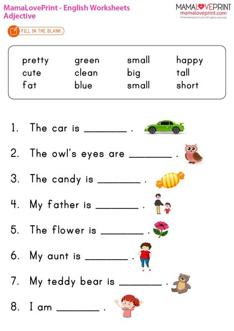 Adjectives For Grade 2 Worksheets, Fill In The Blanks With Adjectives, Circle The Adjectives Worksheets, Grade 1 Adjectives Worksheet, Describing Words Grade 2, Adjective Worksheet For Kindergarten, Find The Adjectives Worksheets, Adjectives For Kindergarten, Adjectives Worksheet For Kindergarten