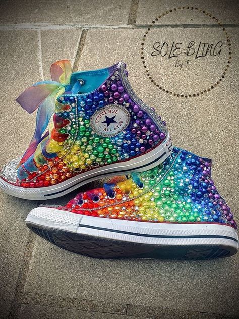 Excellent the article complies with what is published now only needs to be released Decorating Sneakers, Pride Converse, Converse Rainbow, Bedazzled Converse, Rainbow Converse, Cool Converse, Converse Design, Rainbow Heels, Converse Tennis Shoes