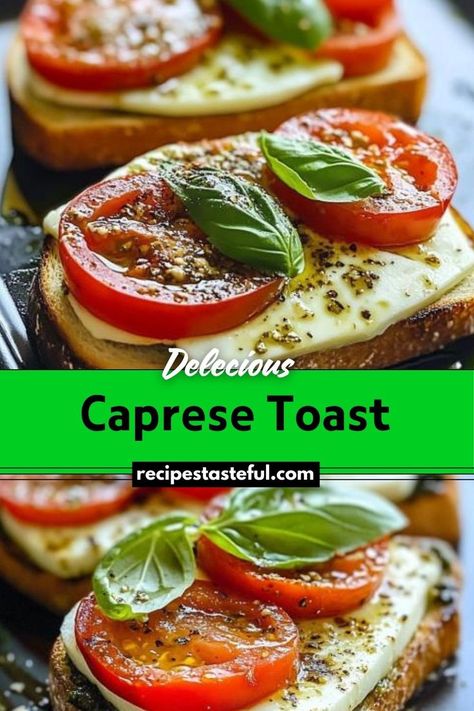 A delightful and easy-to-make appetizer that combines the classic flavors of a Caprese salad with the satisfying crunch of toasted bread. Easy Potato Pancake Recipe, Caprese Toast, Potato Pancakes Easy, Potatoe Pancake Recipe, Easy To Make Appetizers, Toasted Bread, Toast Recipes, Wholesome Food, Caprese Salad