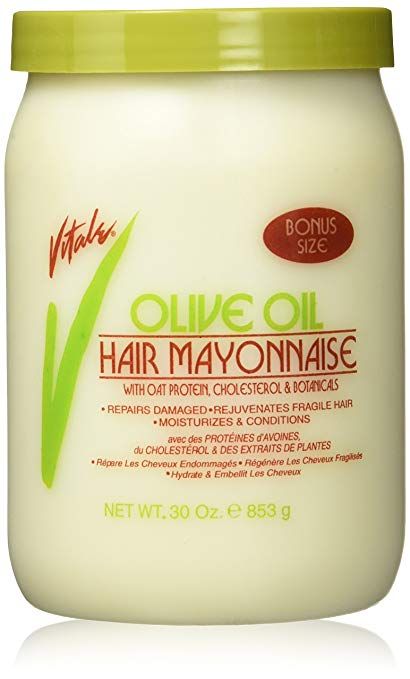 Vitale Olive Oil Hair Mayonnaise 30oz with Oat & Egg Protein and Vitamins - Good on Color & Thermal Treated Hair - for Dry & Damaged Scalp Men, Women & Kids -Moisturize and Condition Hair Mayonnaise, Olive Oil Hair, Egg Protein, Diy Hair Masks, Oil Hair, Hair Solutions, Relaxed Hair, Hair Cream, Hair Growth Oil