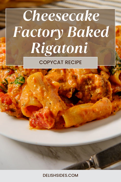 Copycat Cheesecake Factory Baked Rigatoni 5 Cheese Rigatoni, Rigatoni Meat Sauce Recipes, Italian Sausage Rigatoni Pasta, Rigatoni With Ricotta Cheese, Olive Garden Rigatoni Recipe, Rigatoni And Italian Sausage Recipes, Italian Sausage Rigatoni Recipes, Recipes Using Fontina Cheese, Recipes That Use Marinara Sauce