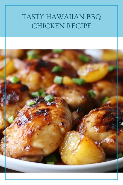 Craving something tropical? This delicious Hawaiian BBQ Chicken recipe is your perfect go-to! Bursting with flavors and a hint of sweetness, it's easy to make and always a crowd-pleaser. Ideal for summer gatherings or weeknight dinners, this dish pairs well with rice and fresh veggies, bringing a touch of the islands to your table. Get ready to impress your family and friends with succulent grilled chicken that's marinated with a blend of zesty spices and pineapple juice. Create your beach paradise tonight! Hawaii Bbq Chicken, Hawaii Bbq, Chicken Hawaiian, Hawaiian Bbq Chicken, Bbq Chicken Recipe, Grilled Portobello, Hawaiian Bbq, Delicious Seafood Recipes, Sheet Pan Chicken