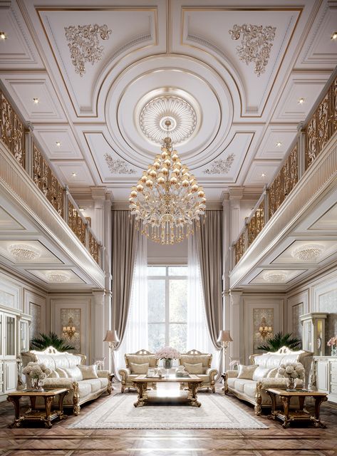 بيوت ملكية, Mansion Living Room, Mansion Living, Luxury Ceiling Design, Luxury Mansions Interior, تصميم داخلي فاخر, House Ceiling Design, Ceiling Design Living Room, Plafond Design