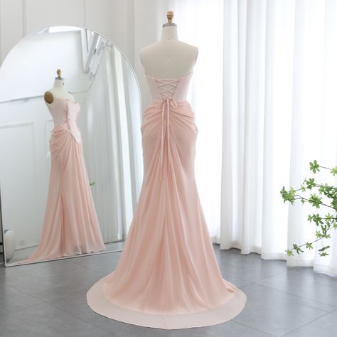 SS220 Blush Pink Handmade Draped Chiffon Mermaid Evening Dresses Corset Beaded Wedding Formal Party Bridesmaid Dress Yellow Evening Dresses, Dresses Corset, Silver Evening Dress, Grey Evening Dresses, Champagne Evening Dress, Gold Evening Dresses, Green Evening Dress, Pink Evening Dress, White Evening Dress