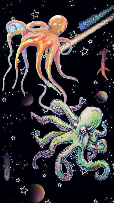 zoomed in the last post // my version of #Michelangelo ‘s #Creationofadam //  #octopus #space #wallpaper #aliens #fyp #art Octopus Wallpaper, Space Wallpaper, Last Post, Aliens, Octopus, Art