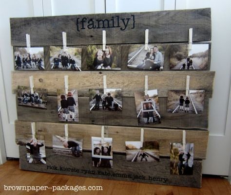 DIY photo frames & displays - great ideas! Pallet Photo Display, Pallet Picture Display, Cadre Photo Diy, Pallet Pictures, Diy Photo Display, Exposition Photo, Diy Photo Frames, Pallet Project, Pallet Creations