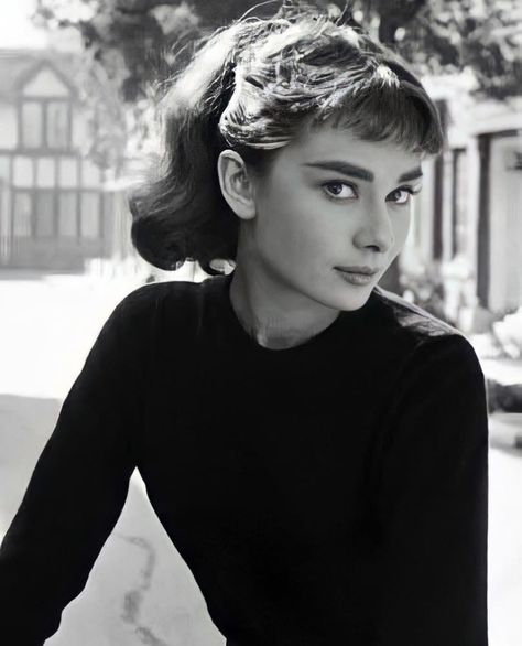 Audrey Hepburn photographed at the backlot of Paramount Studios during the production of Sabrina in 1954 White Photo, Audrey Hepburn, A Woman, Black And White, White, Black, Instagram