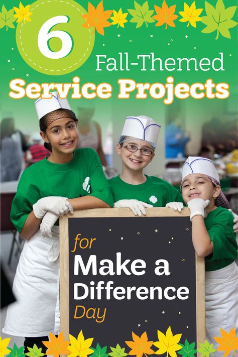 Brownie Service Project Ideas, Thanksgiving Community Service Ideas, Fall Community Service Ideas, Creative Community Service Ideas, November Service Projects, Group Service Project Ideas, Community Service Project Ideas, Girl Scout Thanksgiving Ideas, Community Service Ideas For Kids