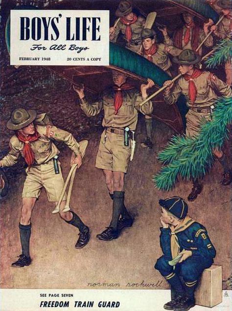 monsieur labette Norman Rockwell Art, Life Magazine Covers, Rockwell Paintings, Norman Rockwell Paintings, Oingo Boingo, Vintage Boy Scouts, Scout Activities, Life Cover, Vintage Boy