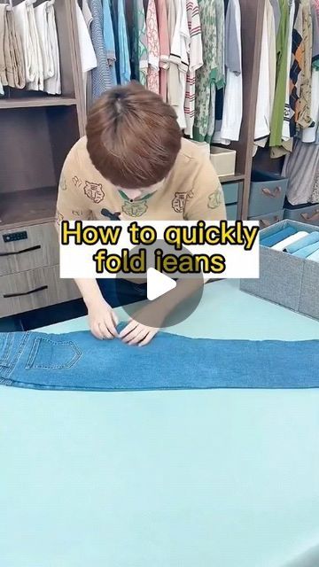 How To Folding on Instagram: "Neat way to fold jeans like books📘#organizedhome #fyp #folding #organization #jeans #lifehacks" How To Fold Jeans For Travel, Folding Organization, How To Fold Jeans, Folding Jeans, How To Fold, Home Organization, Books, On Instagram, Instagram