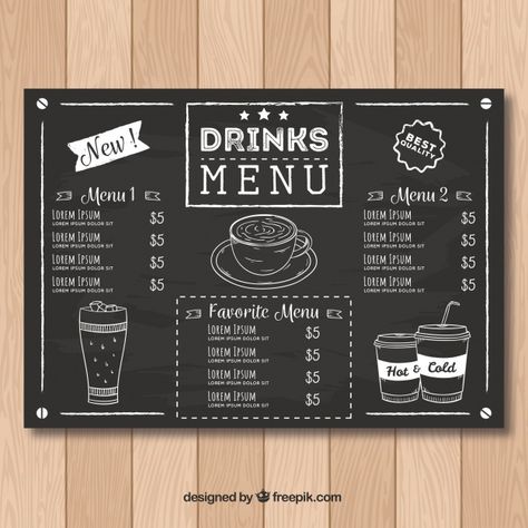 Restaurant menu template in blackboard s... | Free Vector #Freepik #freevector #food #menu #coffee #template Concession Stand Menu, Cafe Menu Boards, Papan Menu, Blackboard Menu, Cafe Menu Design, Coffee Shop Menu, Restaurant Menu Template, Menu Boards, Food Menu Design