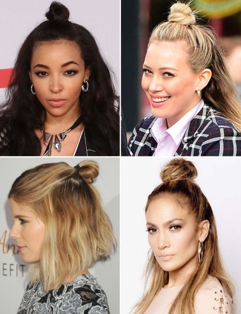 The "Hun" Is the Newest Hair Trend Blowing Up on Instagram Half Bun Hairstyles, Half Up Bun, Half Updo Hairstyles, Bun Tutorials, Half Bun, New Hair Trends, Top Knot Hairstyles, Half Updo, Long Hair Cuts