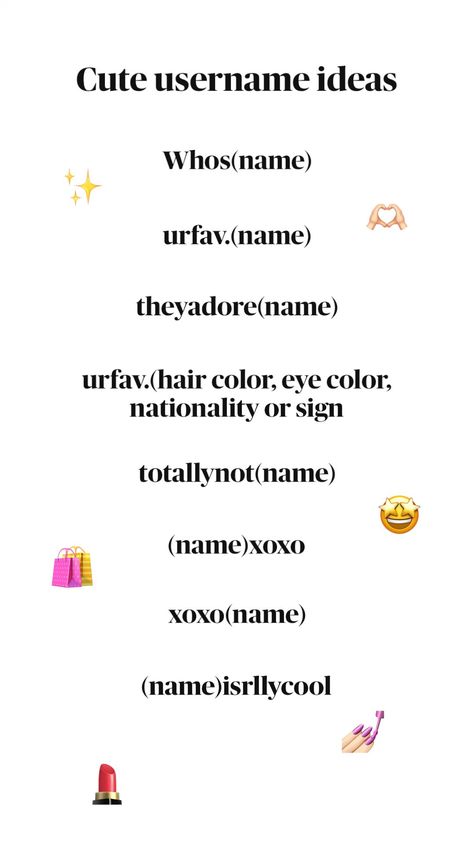 Cute username ideas Christian Insta Usernames, Nickname For Tiktok Account, Preppy Tiktok Usernames, Tiktok Nickname Ideas, Usernames For Pinterest, Aesthetic Tiktok Usernames, Pinterest Names Ideas, Business Username Ideas, Cute Username Ideas Names For Instagram