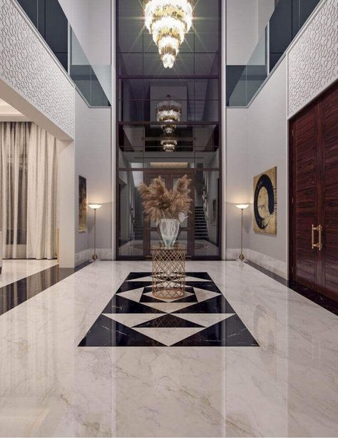 Luxury Marble Flooring, Arabic Interior, Arabic Interior Design, Modern Hotel Lobby, درج السلم, Marble Flooring Design, Lobby Interior Design, Entrance Lobby, Modern Entrance