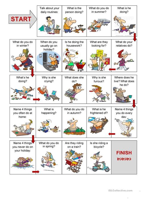 Present simple vs. present continuous speaking activity - English ESL Worksheets Present Simple Vs Present Continuous, Speaking Activities English, Presente Simple, Speaking Activity, Grammar Games, Simple Present Tense, Present Continuous, Simple Present, English Time