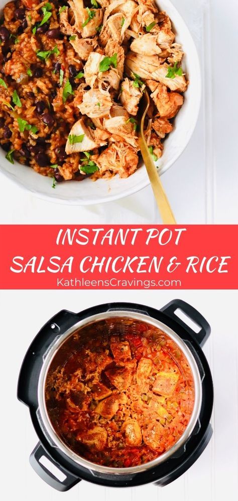 Instant Pot Salsa Chicken, Making Salsa, Instant Pot Salsa, Healthy Dinner Salads, Easy Shredded Chicken, Cheesy Rice, Salsa Chicken, Instant Pot Dinner Recipes, Instapot Recipes