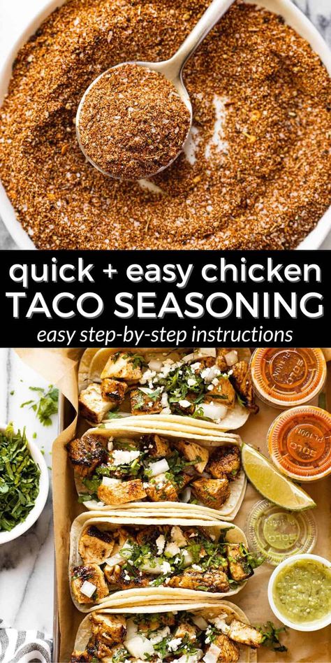 The Best Chicken Taco Seasoning Recipe Chicken Taco Seasoning Recipe, Mexican Chicken Seasoning, Taco Seasoning Easy, Chicken Seasoning Recipes, Slow Cooker Shredded Chicken, Chicken Taco Seasoning, Chicken Tacos Easy, Shredded Chicken Tacos, Mexican Seasoning