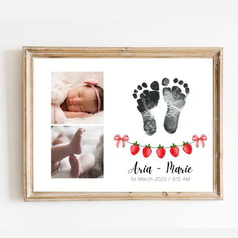 Newborn Footprint Art, Baby Footprint Kit, Newborn Footprints, Café Design, Baby Name Reveal, Adorable Newborn, Washable Paint, Birth Details, Footprint Art