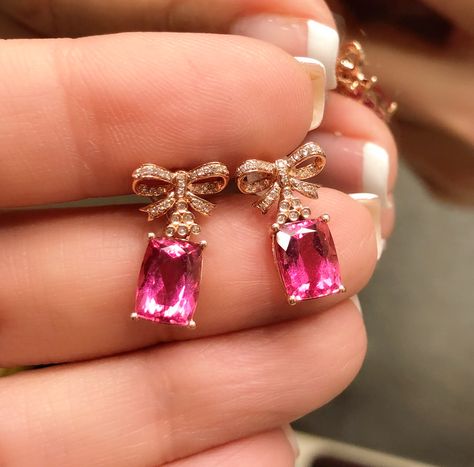 Pink diamond earrings