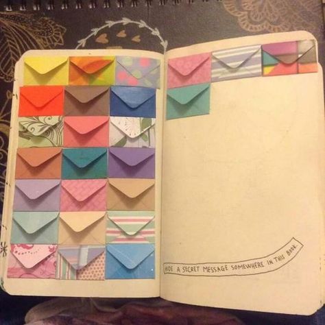 Wreck this journal, hide a secret message somewhere in yhis book, envelope page....♥️ Scarp Book Cover Ideas, Tarjetas Aesthetic, Diario Aesthetic, Notesbog Design, Diy Junk Journal, Penanda Buku, Diy Buch, Album Journal, Create This Book