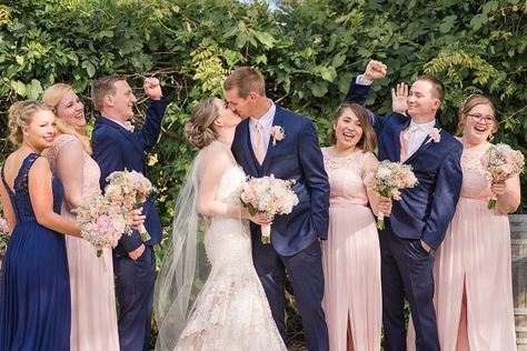 Navy Blue and Blush Pink Wedding Color Palettes for 2024, Blush Pink Bridesmaid Dresses, Navy Blue Groom Suit - ColorsBridesmaid Navy Blue Groom Suit, Blue And Blush Pink Wedding, Bridesmaid Dresses Navy Blue, Blush And Blue Wedding, Blue Groom Suit, Bridesmaid Dresses Navy, Navy Blue Groom, Blue Groom, Blush Wedding Cakes