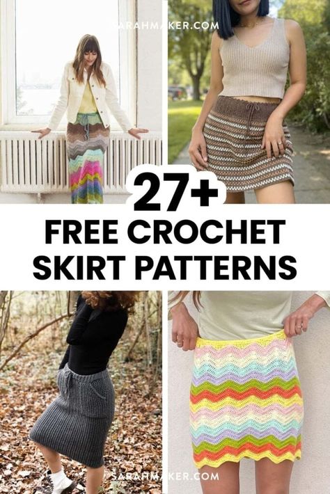 27 Free Crochet Skirt Patterns (for All Skill Levels!) Ruffle Skirt Pattern, Mini Skirt Pattern, Skirt Pattern Easy, Knit Skirt Pattern, Maxi Skirt Pattern, Square Skirt, Skirt Pattern Free, Crochet Maxi Skirt, Crochet Skirt Pattern