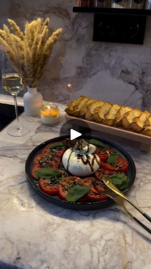 Tomatoes And Burrata, Burrata Recipe, Balsamic Sauce, Basil Salt, Olive Oil Garlic, Mediterranean Cuisine, Mediterranean Dishes, Basil Leaves, Mediterranean Diet Recipes