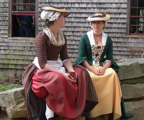 Reenactors at Old Sturbridge Village by leewrightonflickr, via Flickr 18th Century Hats, 18th Century Dresses, 18th Century Gown, Sturbridge Village, 18th Century Women, Colonial Dress, Beast Costume, 18th Century Dress, Boston Tea